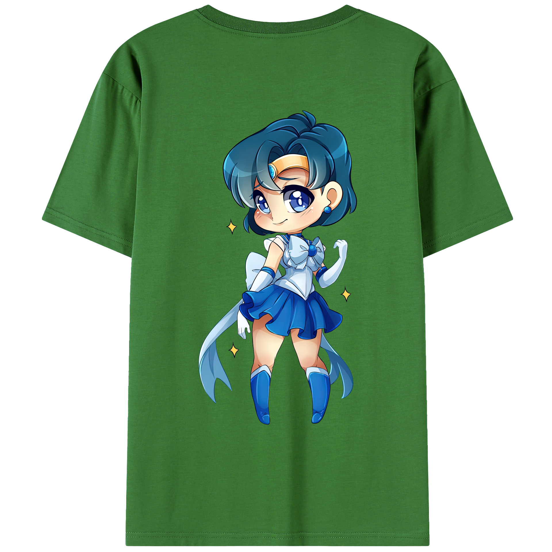 （画像用） 美少女戦士セーラームーン 水野 亜美 みずの あみ Sailor Moon Mizuno Ami レディース半袖Tシャツ(バックプリント)
